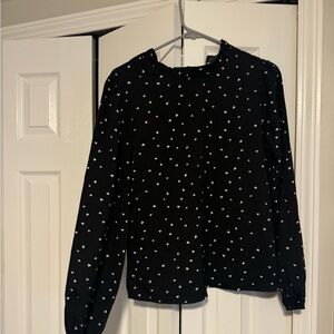 Business shirt, ruffled collar with heart pattern